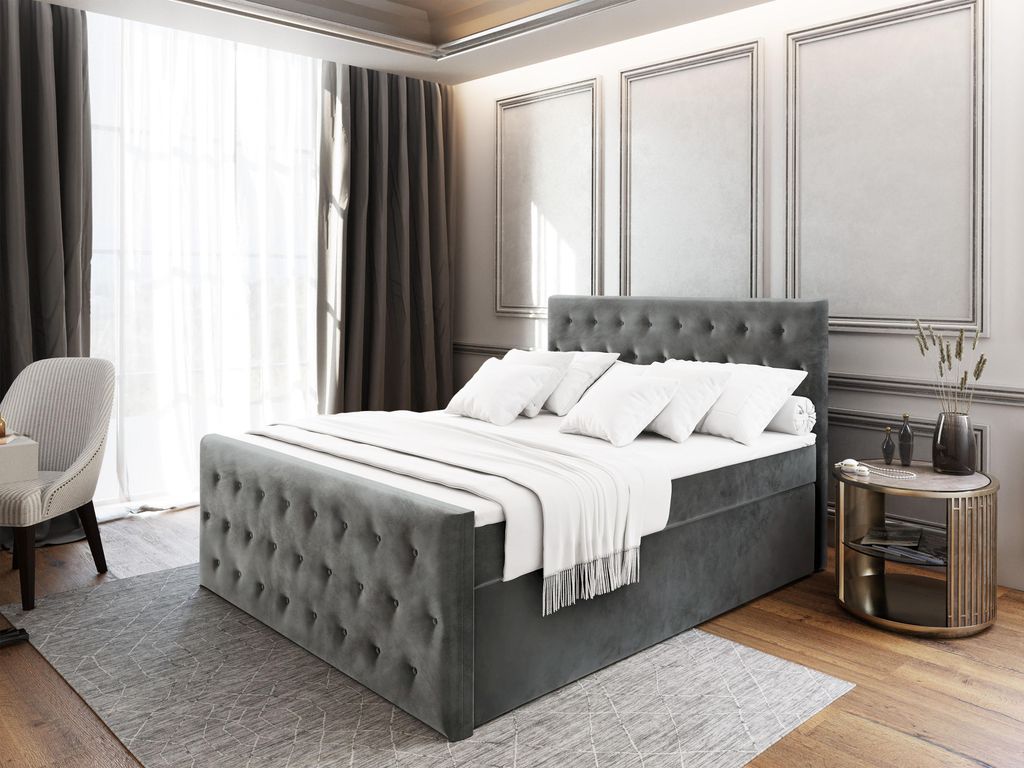 Masseno Boxspringbett FONDI 140x200 cm Komplett-Set mit Produktbild 