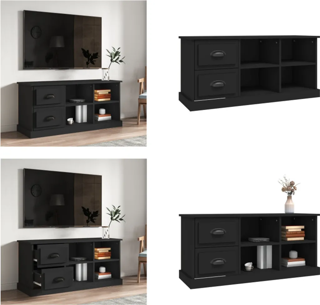 Supporto TV Nero vidaXL 102cm - Mobile Multimediale in Legno Moderno