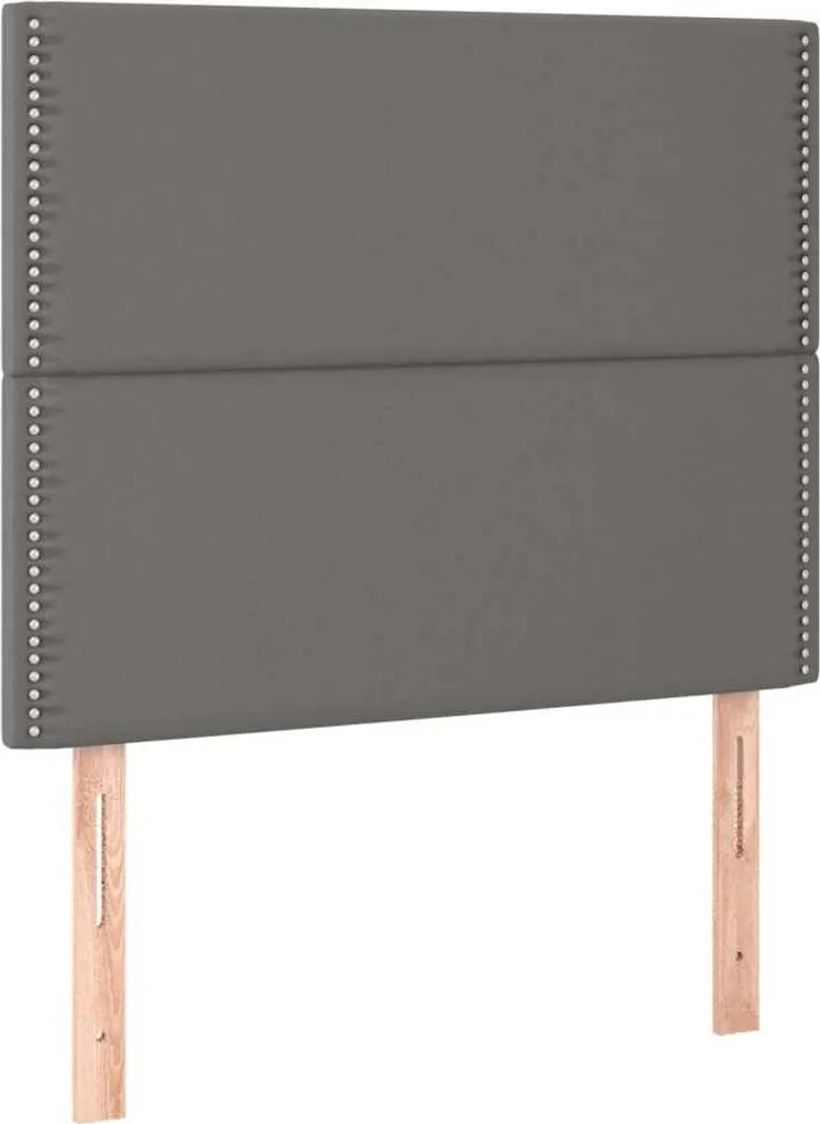 SYFAX™ Testiera Grigio 90x5x118/128 cm in Pelle Finta | Letto Singolo