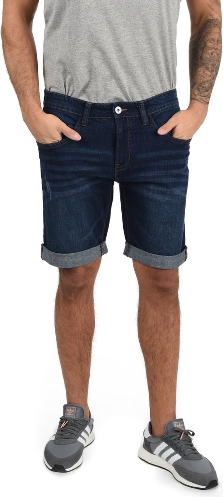 Indicode IDQuentin Herren Jeans Shorts kurze Denim Hose im Stretch Eingriffstaschen Destroyed-Optik Baumwollmischung Regular fit