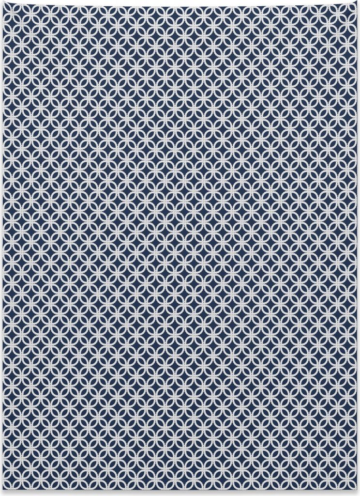 Abakuhaus Navy blau Wandteppich, Geometrische Marine Seil aus Weiches Mikrofaser Stoff Kein Verblassen Klare Farben Waschbar, 110 x 150 cm, Dunkelb...