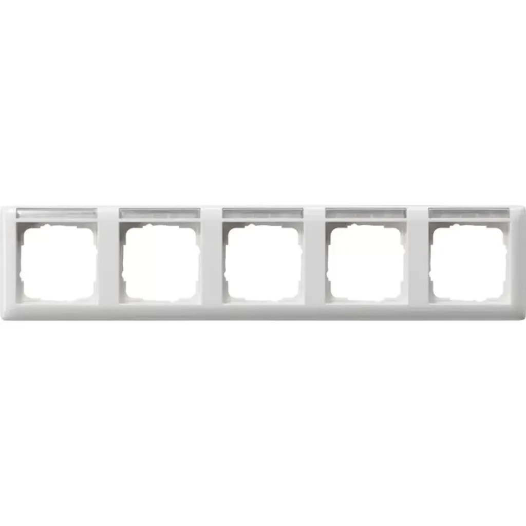 GIRA Cadre 5 Postes Blanc Brillant Système 55 - Modèle Horizontal BSF