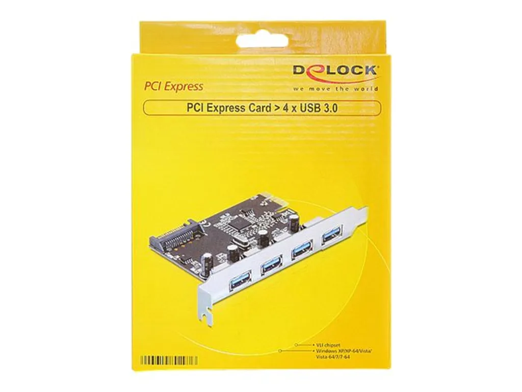 Carte PCI Express Delock 4 ports USB 3.0 externes pour votre PC fixe