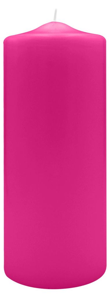 Spitzkopf Stumpen Kerzen Fuchisa Pink 25 x Ø 10 cm, 6 Stück