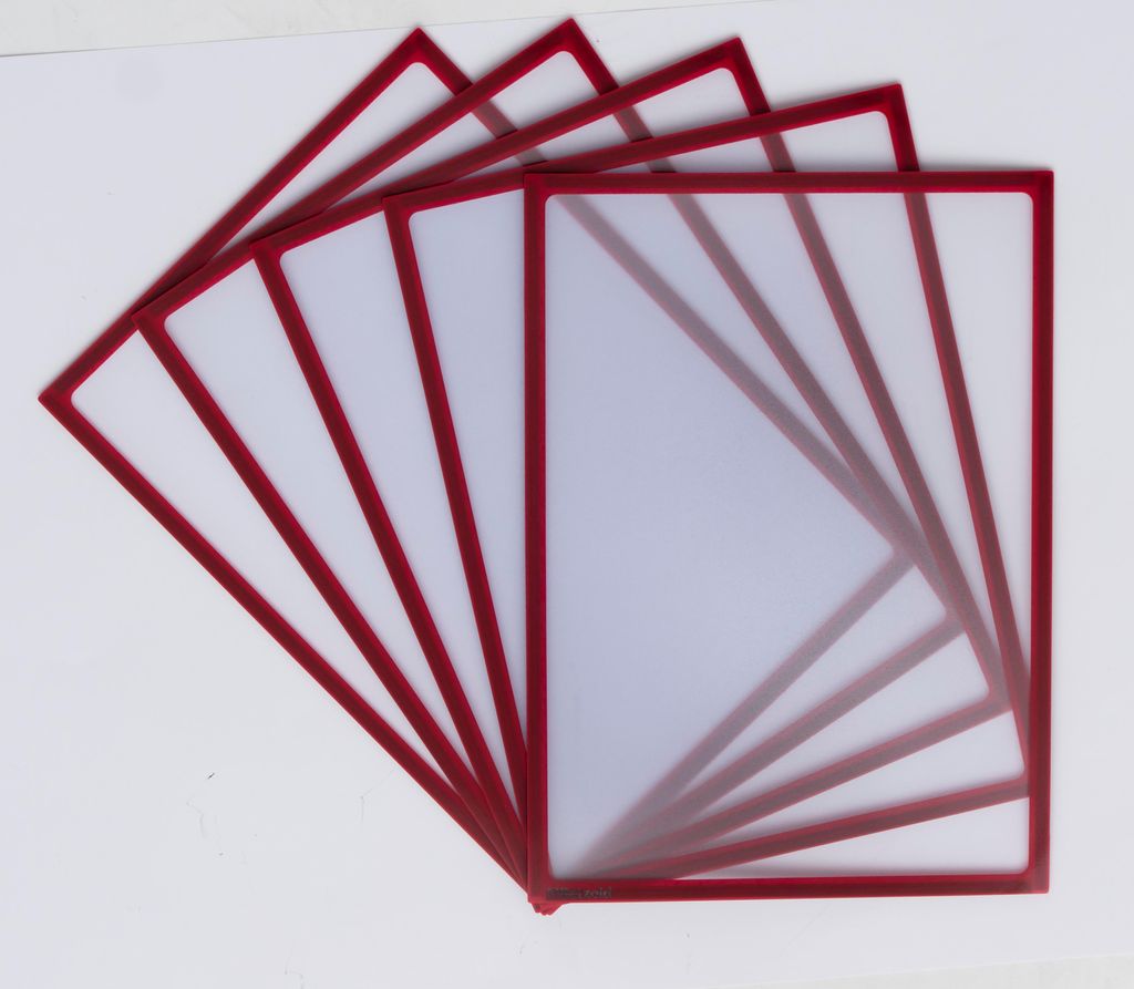 Betzold Magnetische Infotaschen, DIN A4, 5 Stück, Farbe: rot
