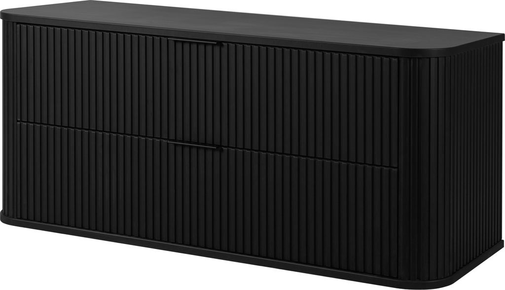 Badezimmerschrank, Schwarz, Schwarze Griffe, 41,5 x 120 x 51,7 cm