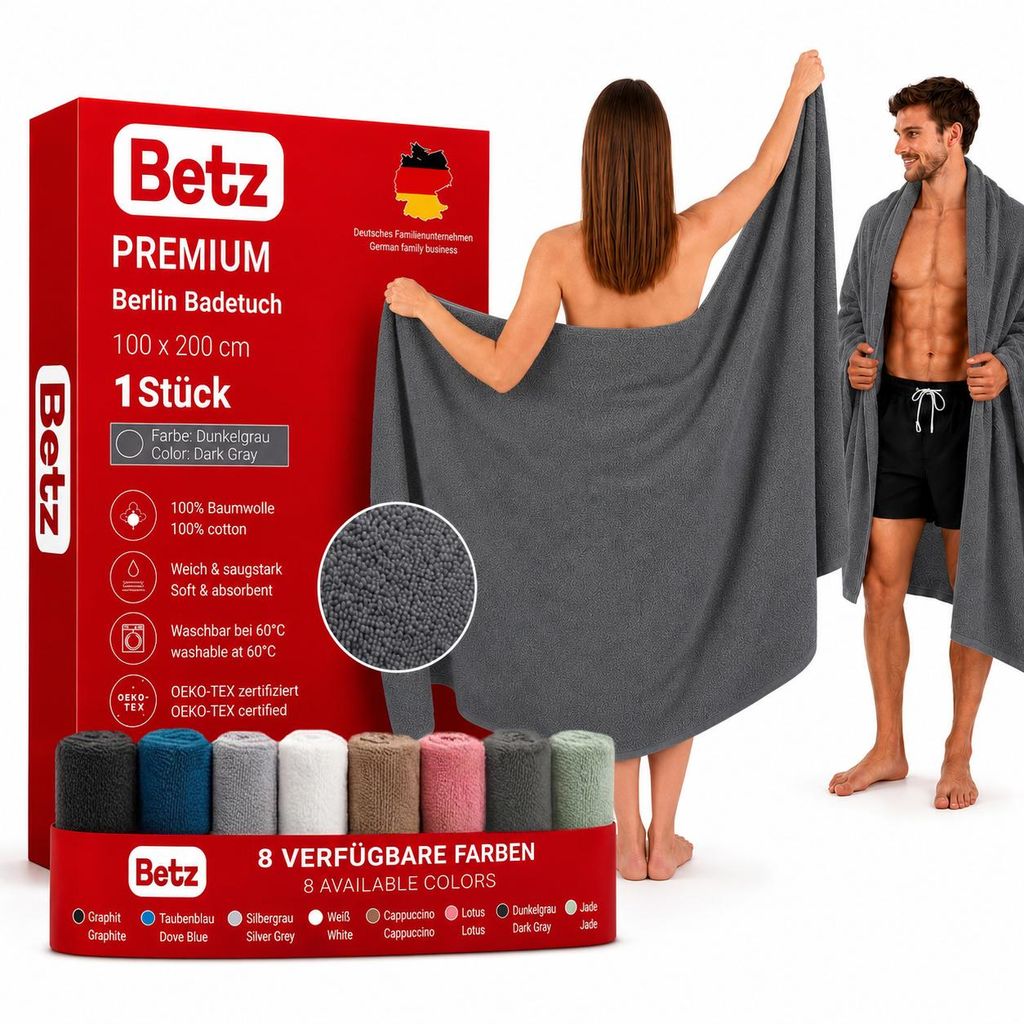 Betz Badetuch XXL 100x200 cm – Saunatuch&Strandtuch aus Produktbild 