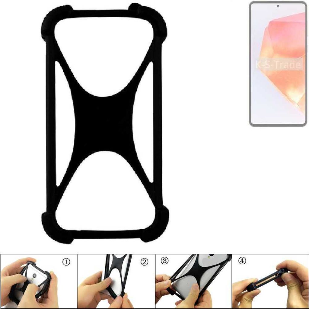 K-S-Trade Handy-Hülle Schutz-Hülle kompatibel mit Samsung Galaxy C55 Silikon Bumper TPU Softcase Smartphone Stoßschutz, schwarz