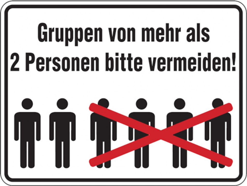 Dreifke Hinweisschild, Gruppen von mehr als 2 Personen bitte vermeiden | PVC...