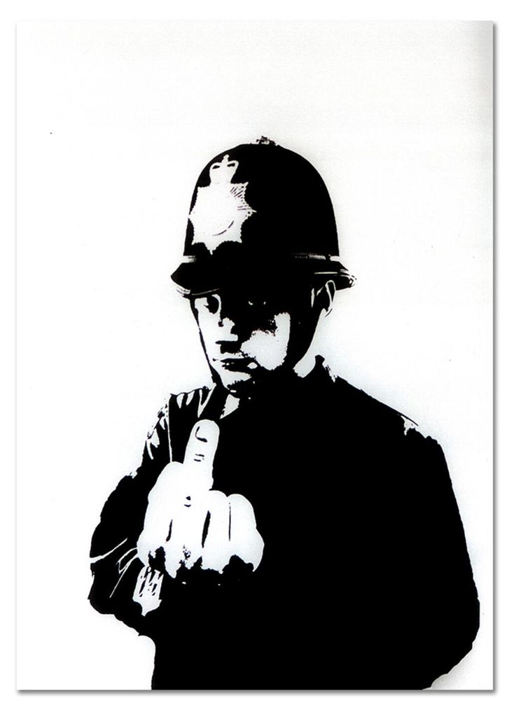 Giallobus - Unhöflicher Polizist - Banksy - 100L x 140B cm - Bild - Acrylglas