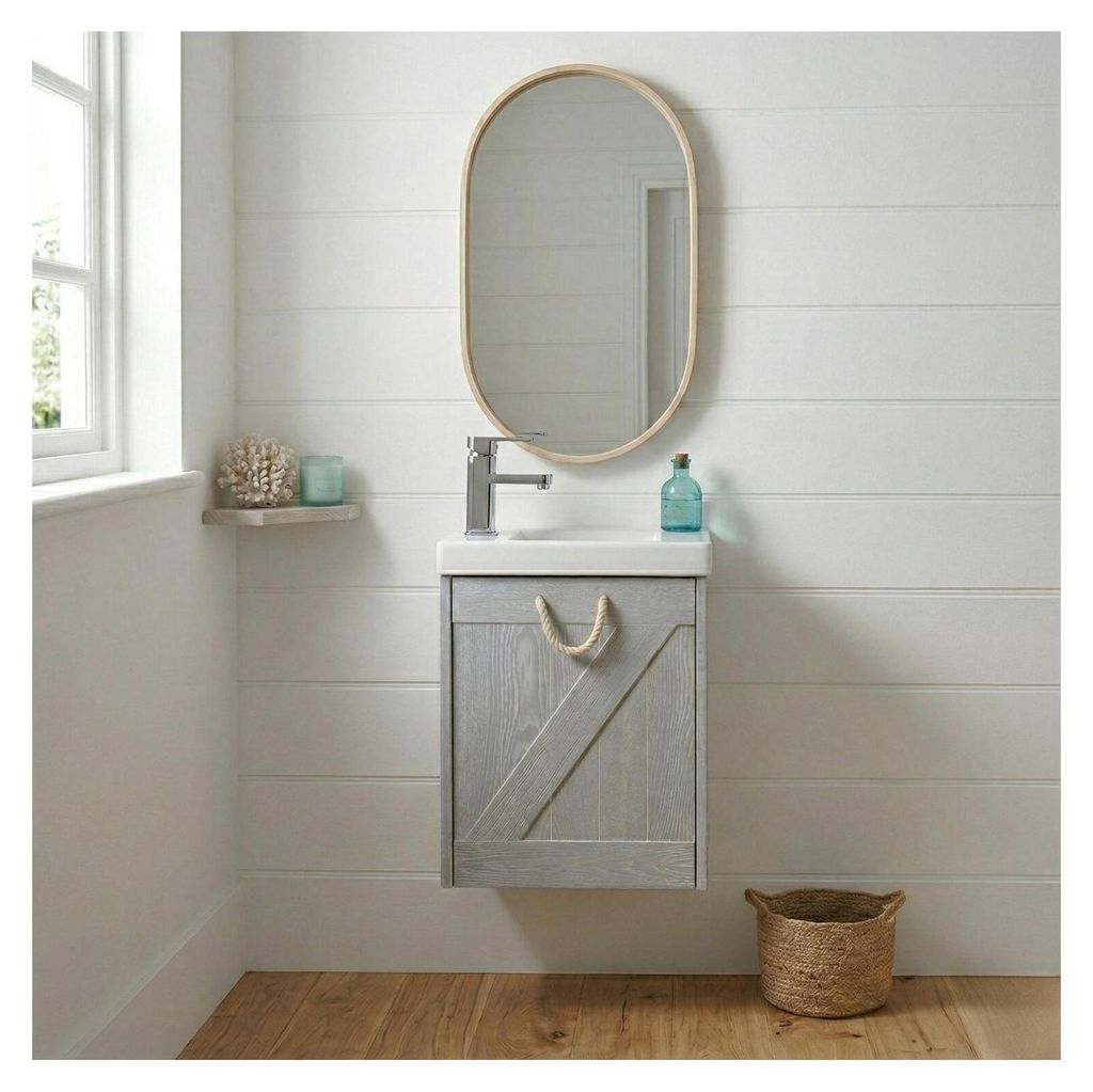 MISTRAL Waschbeckenunterschrank + Armatur + Spiegel