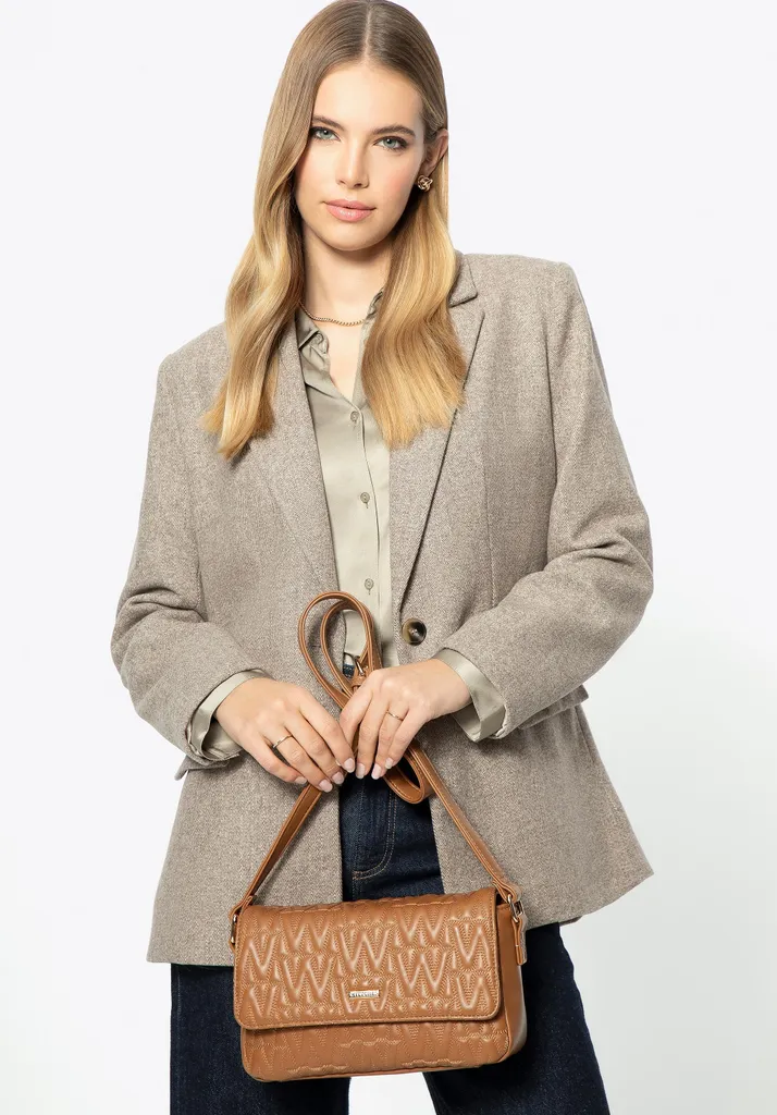 Wittchen Sac à bandoulière marron en similicuir avec coutures stylées