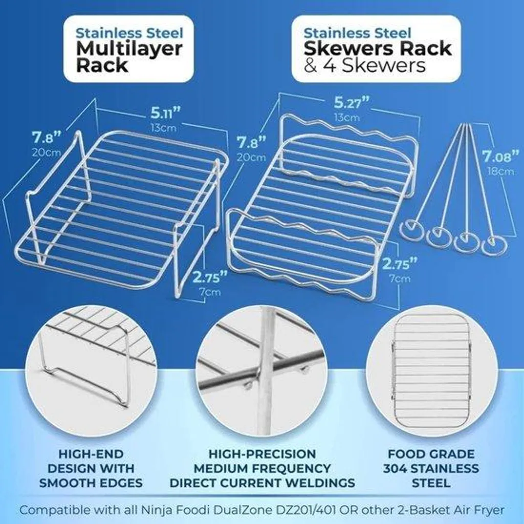 Ensemble de brochettes pour Airfryer avec support de déshydratation 20cm