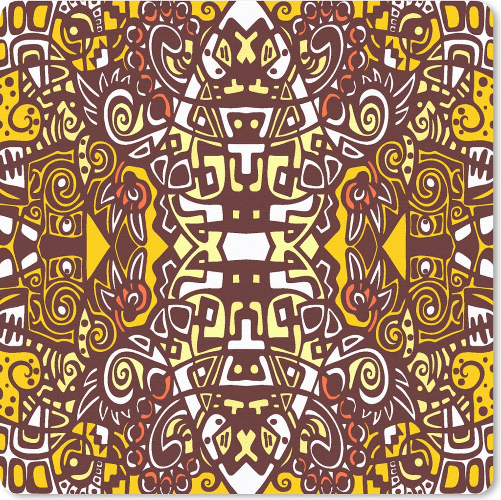 MuchoWow Mauspad Mousepad Muster - Azteken - Mexiko 20x20 cm - Mousepads - Maus Mat - Pad - Mausunterlage - Desk Mat - Bureauartikeln