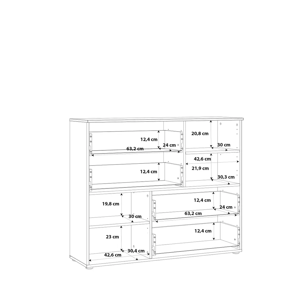 Commode SIENNA blanche laquée 115x95 cm - Buffet haut brillant déco