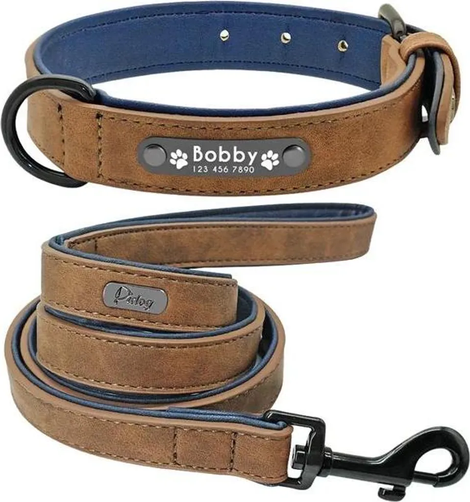 Collier Anti-Irritation 2XL Gravé pour Chien qui Tire Design Café Doux
