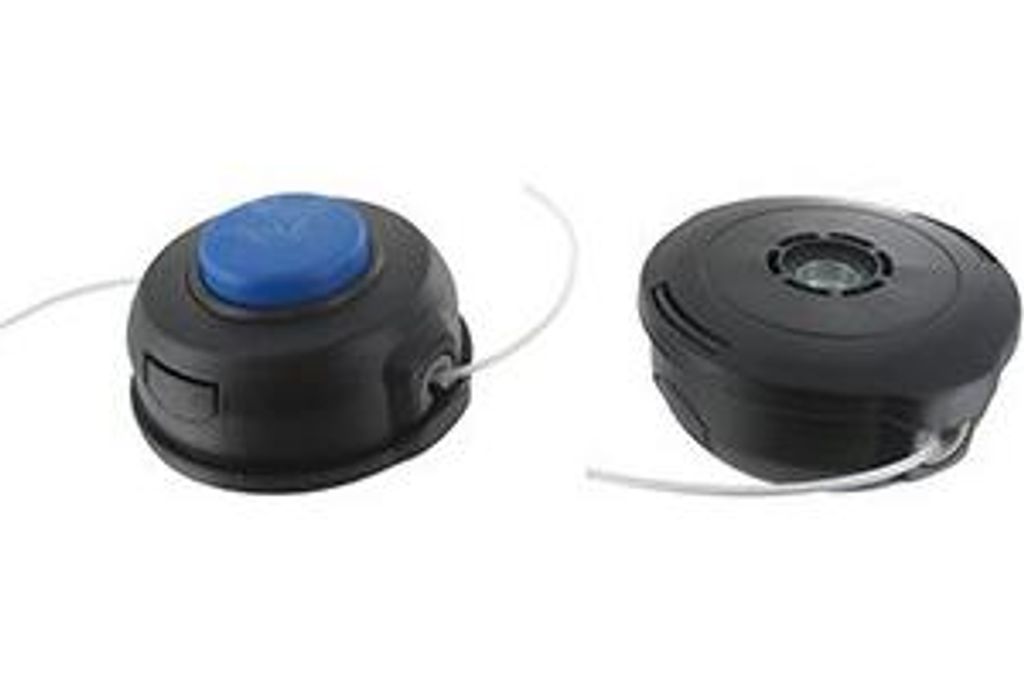 Vollständiger Doppel-Fadenkopf, passend für Husqvarna Maschinen, Modell T-25. Durchmesser 105 mm. Gewindeadapter M10 x 1,25 mm.