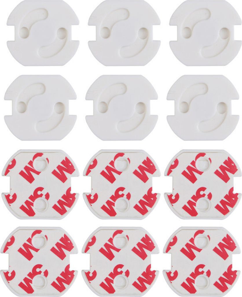 ASKSA Steckdosen Kindersicherung Set 12 Stück Steckdosenschutz zum Kleben, Weiß