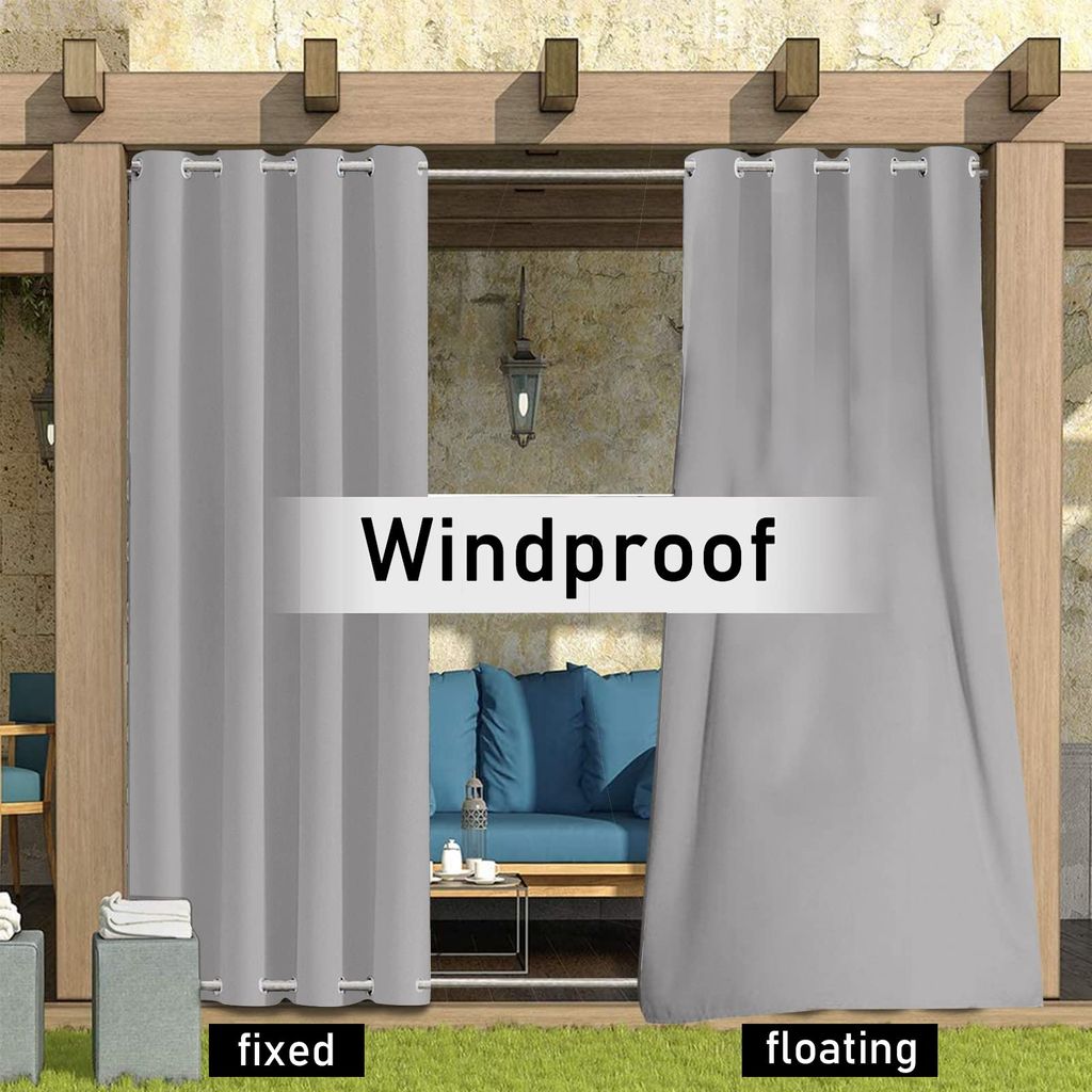 Qelus Outdoor Vorhänge 2er Set - Wetterfester Sichtschutz Für Balkon & Terrasse