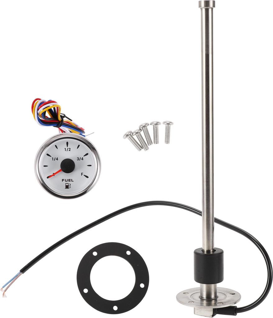 Kraftstoff-Sendeinheit und Messgerätesatz Boot Kraftstoff-Sendeinheit Marine Kraftstoff-Sender Einheit Metall 11,81" 1 Set Silber Schwarz Weiß 0-...