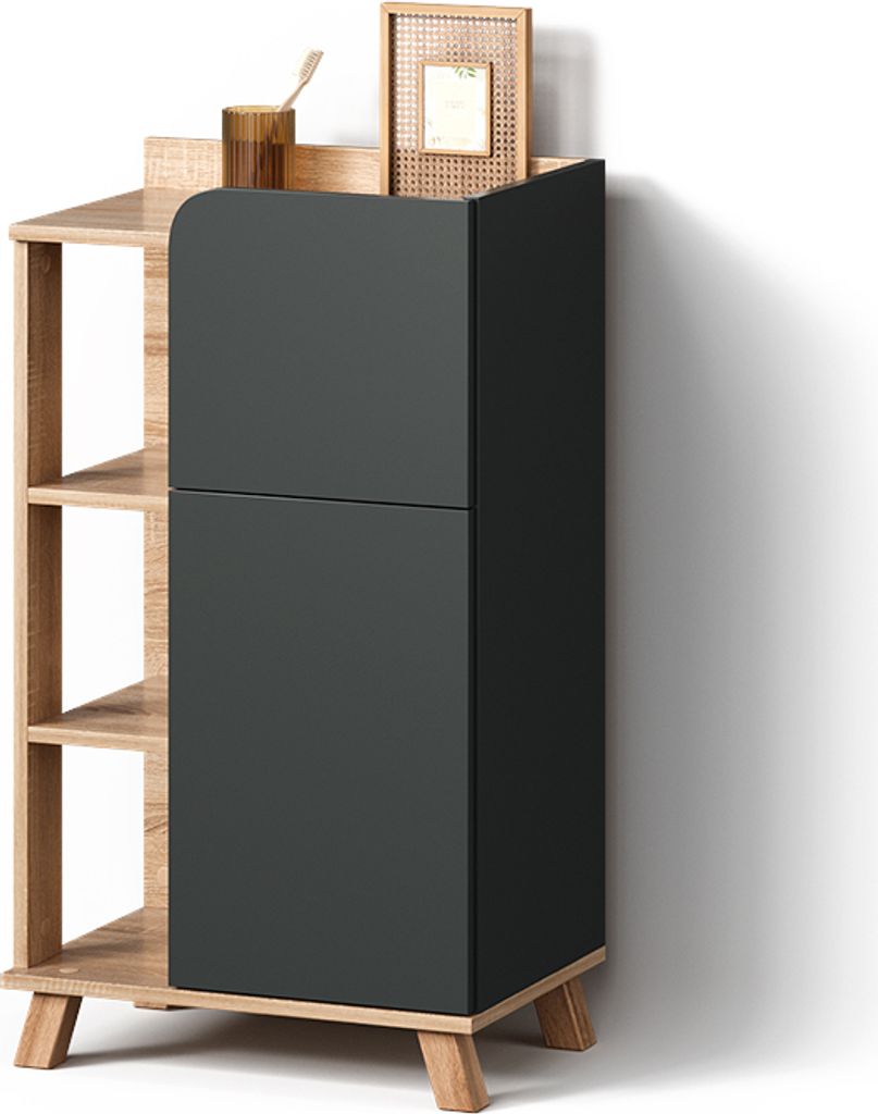 Unterschrank Livinity Marano Anthrazit 50 x 90 cm mit Tür und Schublade, Model 52952