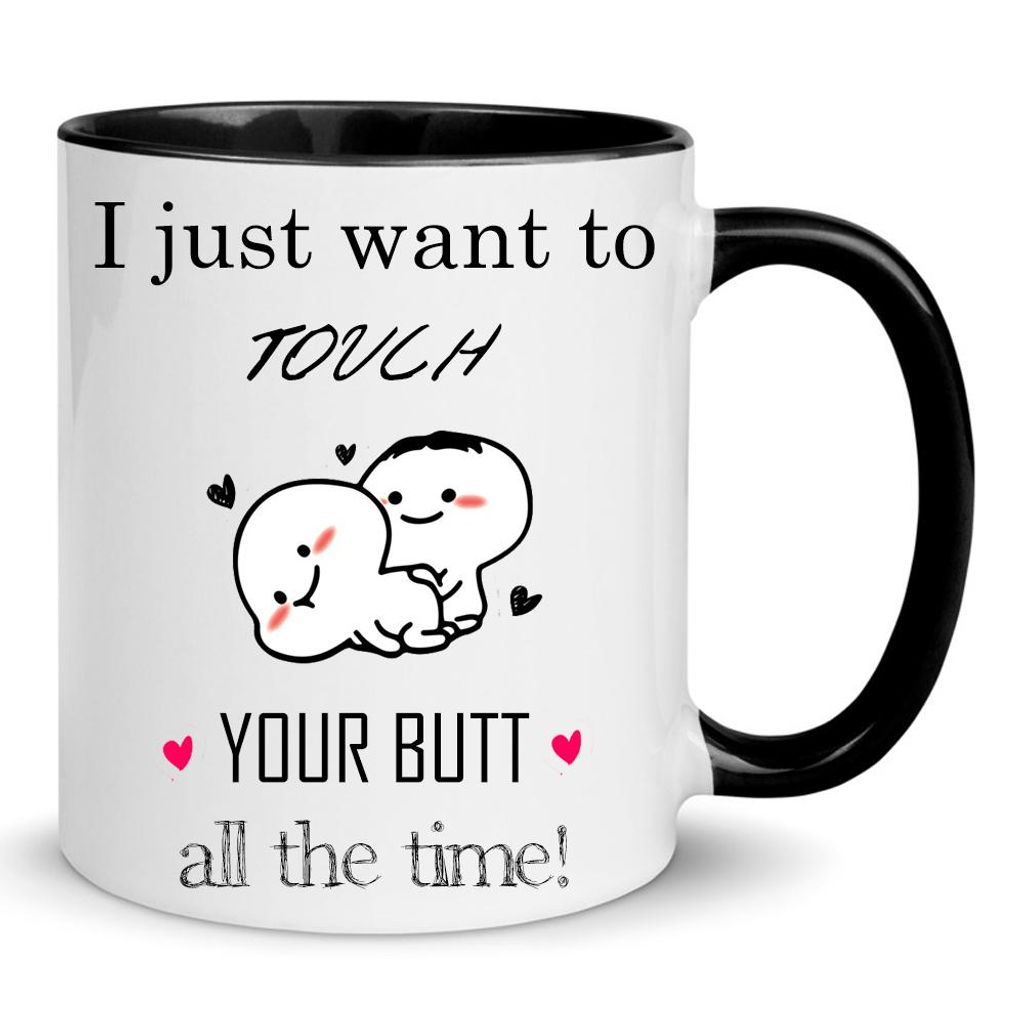 Valentinstag Porzellan Tasse „Funny Love Spruch“ No.80 – 330 ml Weiß Schwarz