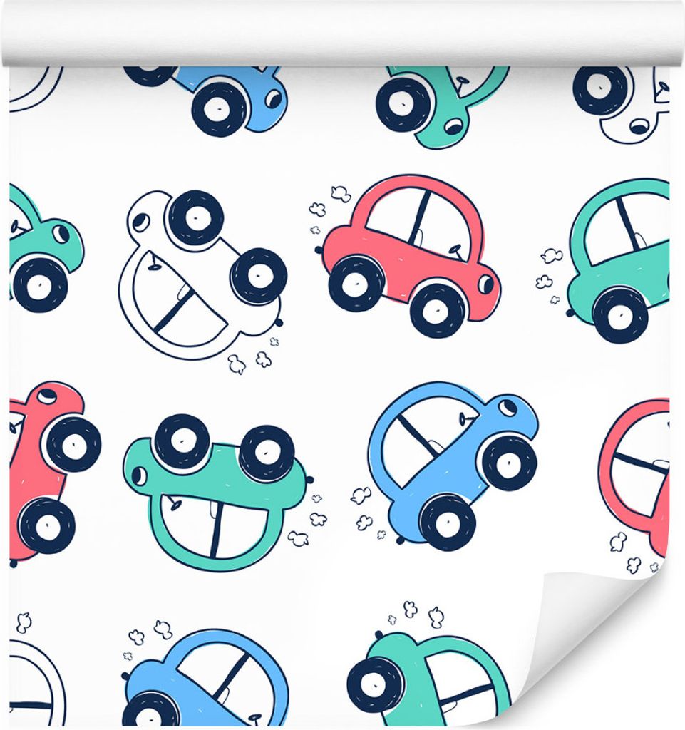 10m VLIES TAPETE Rolle Kinderzimmer Autos Transport Himmel Wolken XXL