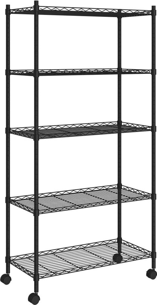 vidaXL Lagerregal mit 5 Böden und Rollen 75x35x155 cm Produktbild 