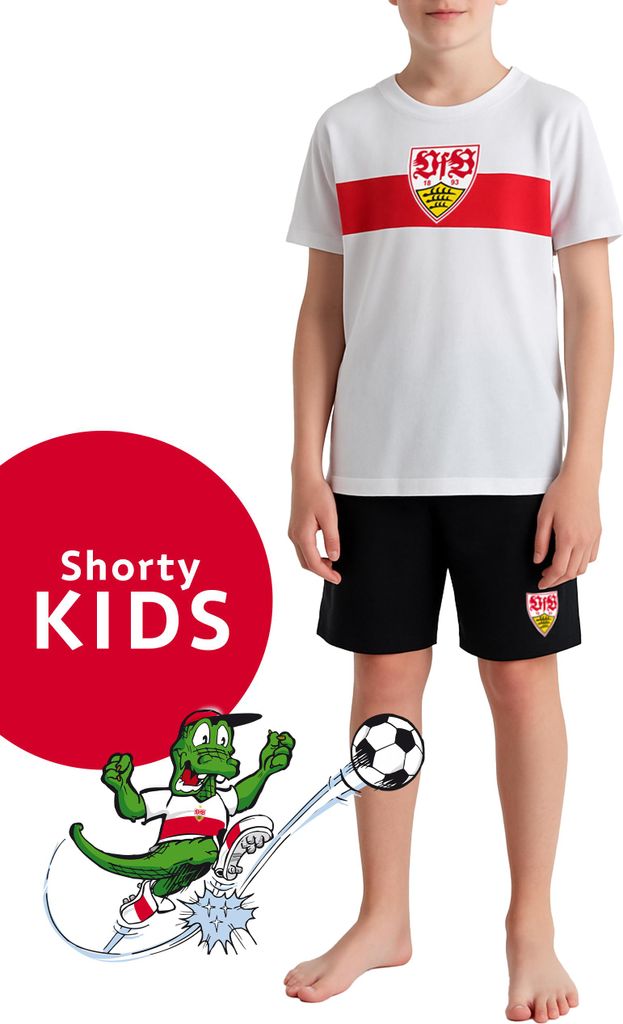 VfB Jungen Shorty weiß Größe: 122/128