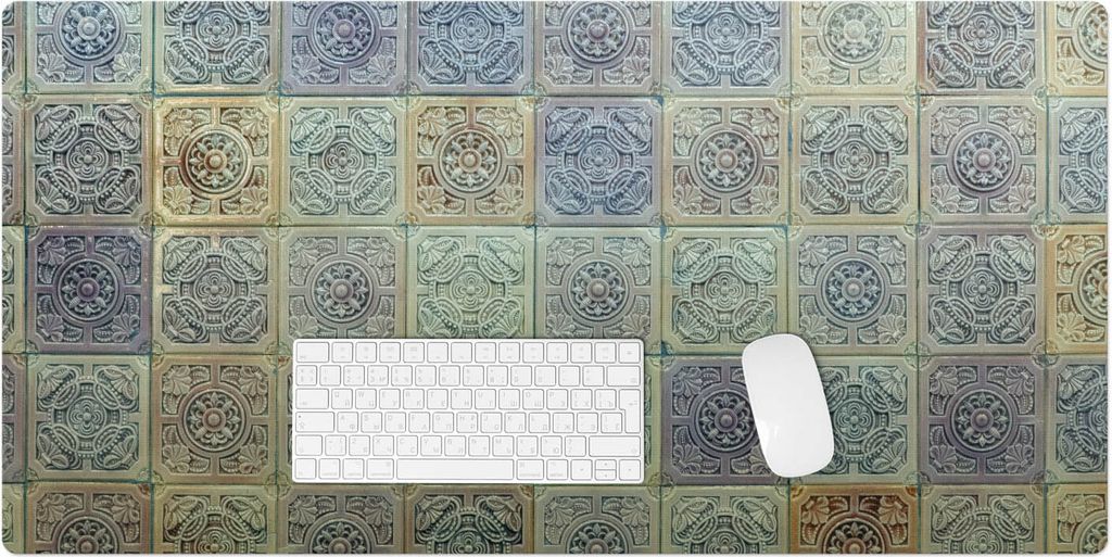 Retro-Vintage-Fliesen – Schreibtischunterlage – Rutschfeste Tischunterlage – Schreibtischmatte für Büro & Zuhause – Schreibunterlage – ...