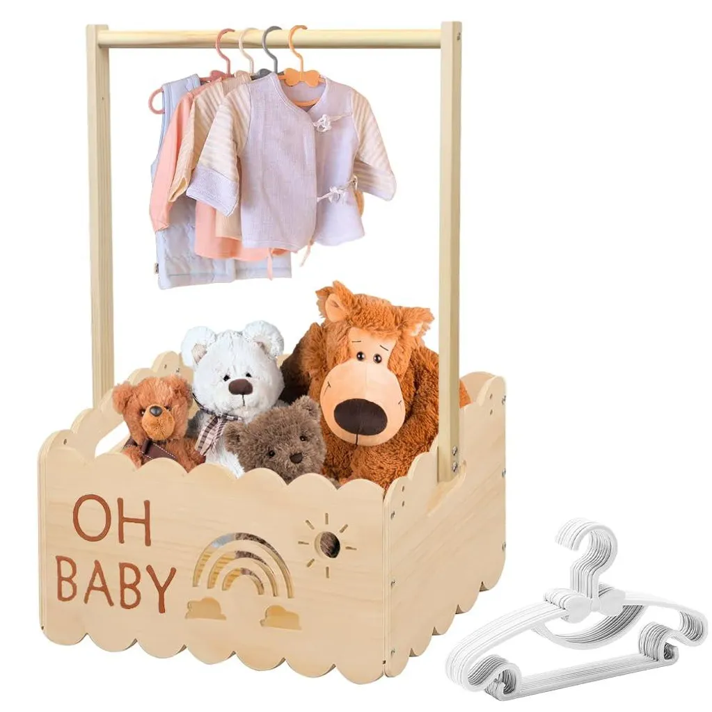 Coffret de Naissance en Bois et Panier de Rangement pour Chambre