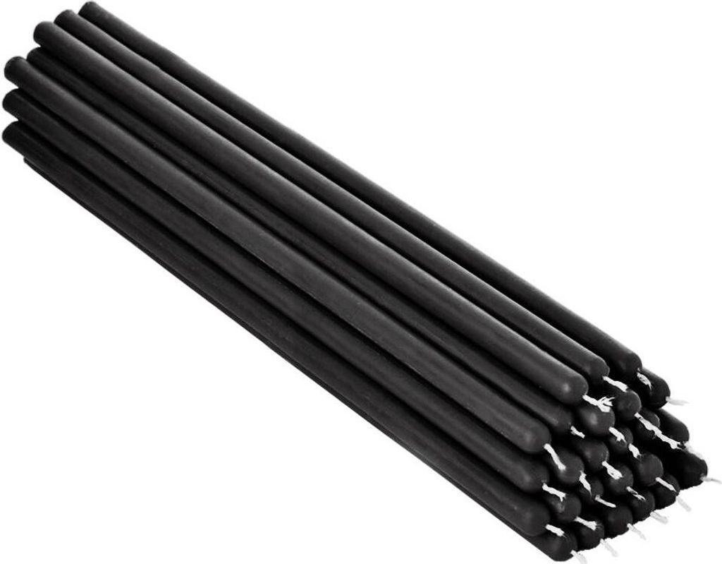 25x Schwarze Bienenwachs 26cm Rußfrei Tafelkerzen Produktbild 