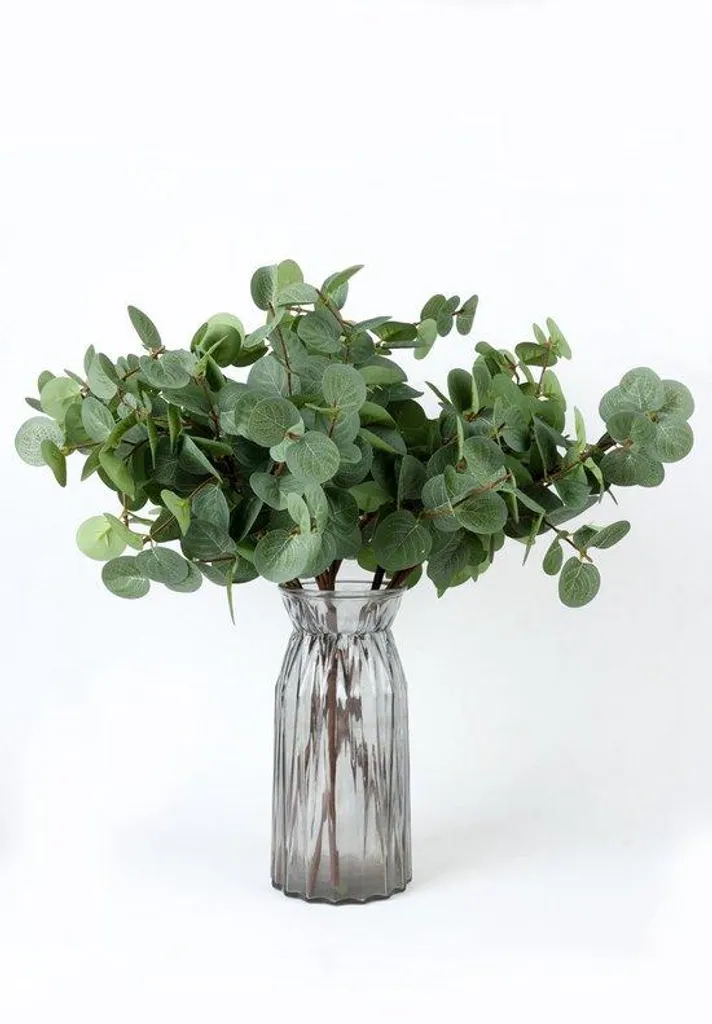 Lot de 6 tiges d'eucalyptus artificielles 66 cm pour décoration d'été