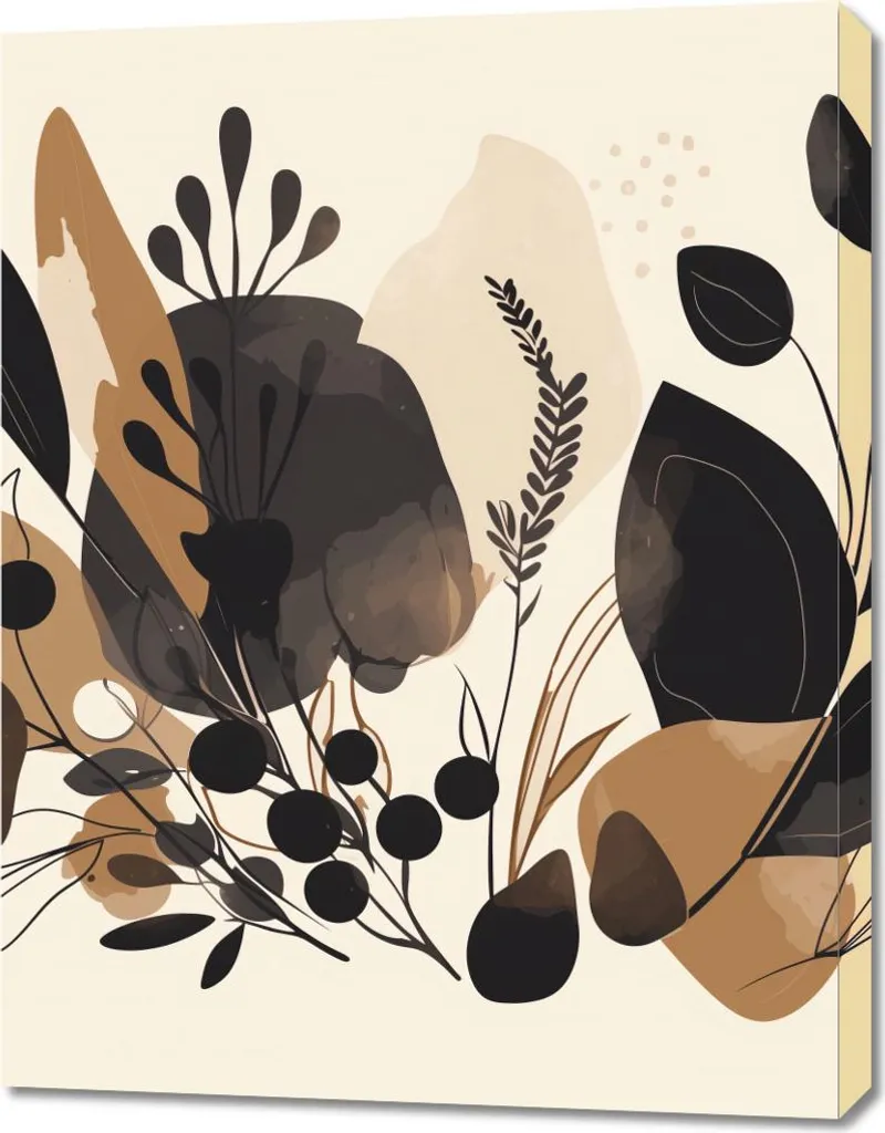 Affiche Flora 70x90 cm tons terre : design floral et rendu naturel