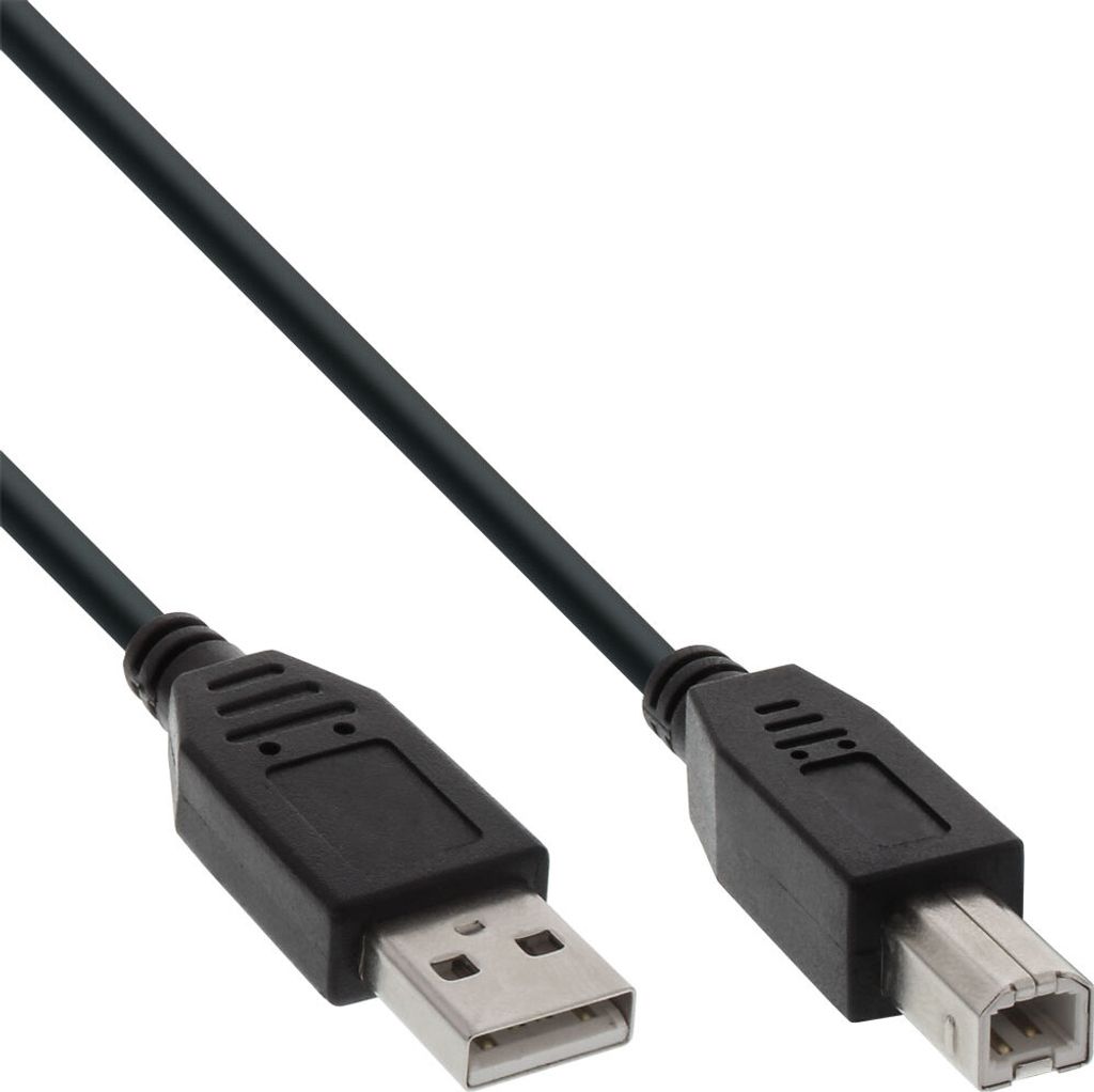 InLine® 34555X Câble USB 2.0, A à B, noir, 5m Image du produit 
