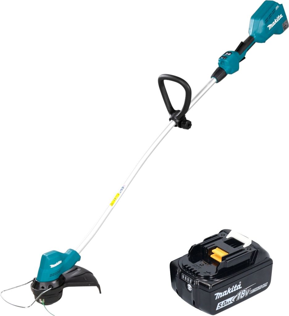 Makita DUR 189 T Akku Rasentrimmer 18 V 300 mm Brushless + 1x Akku 5,0 Ah - ohne Ladegerät