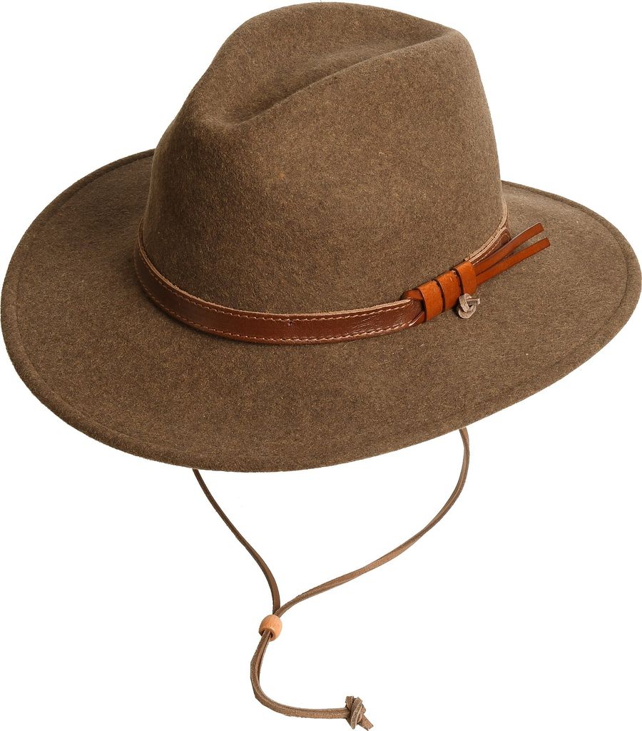 Scippis Warren Hut – Wetterfester Fedora aus 100% Wollfilz mit verstellbarem Kinnriemen