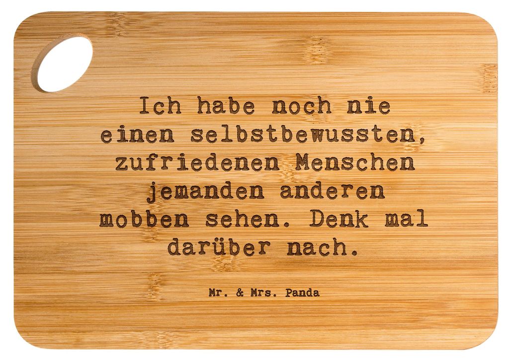 Mr. & Mrs. Panda Schneidebrett Spruch Mobbing bewältigen - Transparent - Geschenk, Geschenkideen, Frühstücksbrett, Frühstücksbrettchen, Aha-Mo...