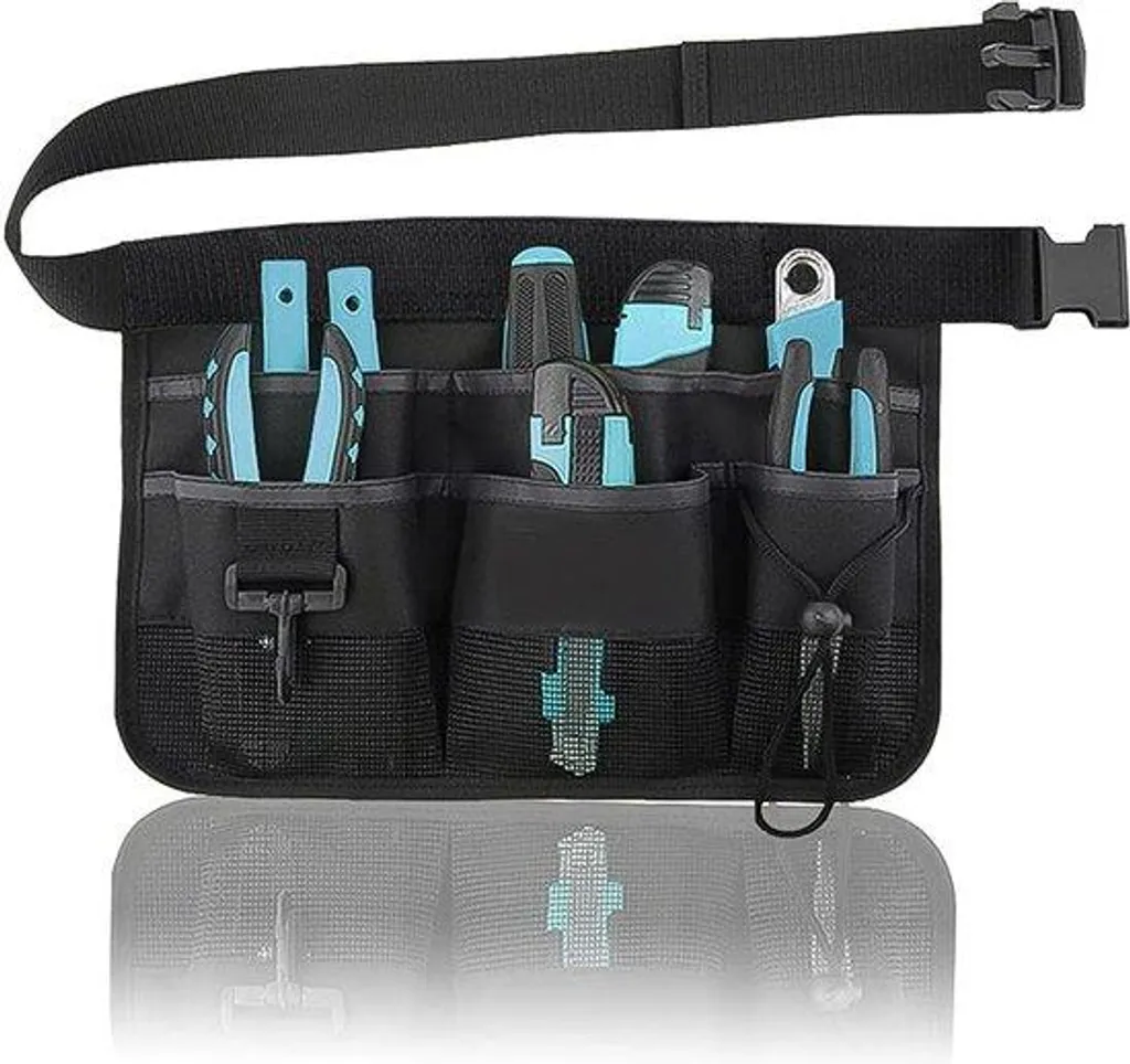 Ceinture de jardinage noire multibloc avec pochette à outils en toile