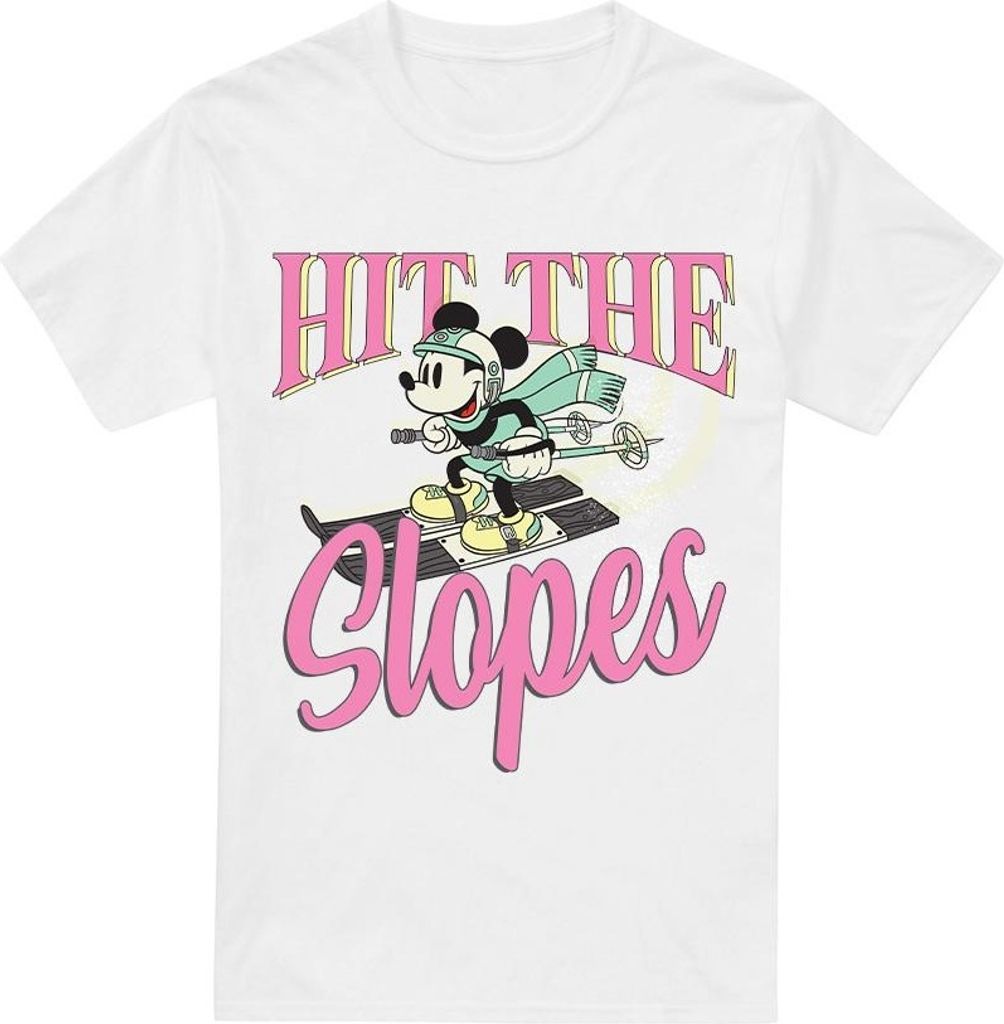 Disney - "Hit The Slopes" T-Shirt für Herren TV3478 (M) (Weiß)