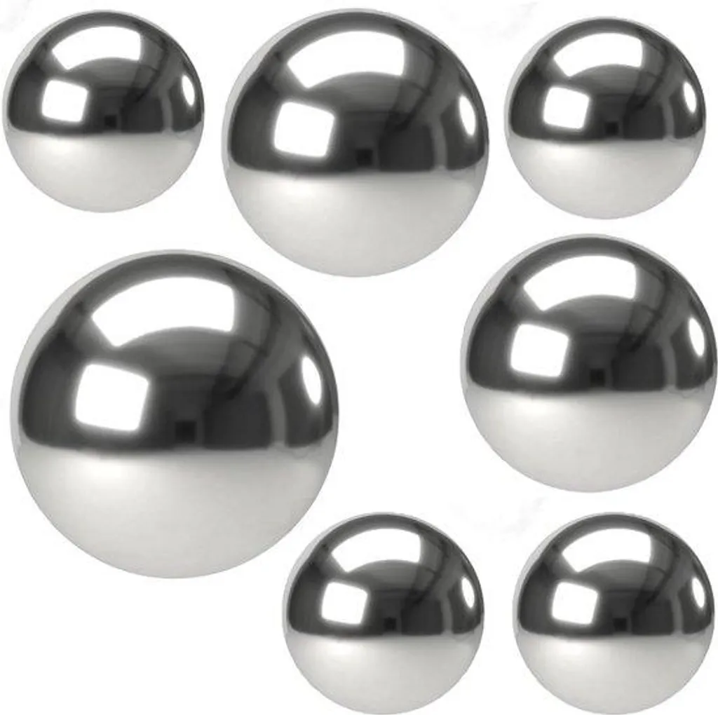 Sphères décoratives argentées en inox brillant lot de 7 boules design