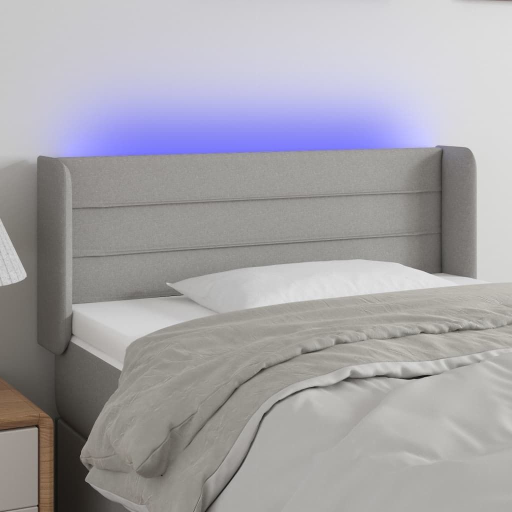 Maison Exclusive - LED Kopfteil Hellgrau 83x16x78/88 cm Stoff