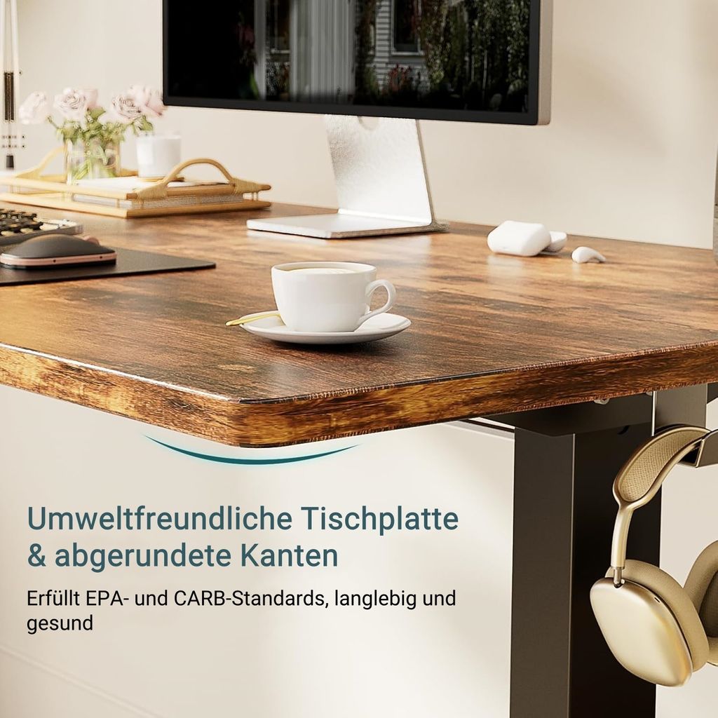 CAROMA Schreibtisch, höhenverstellbar, elektrisch, 140x60 Produktbild 7