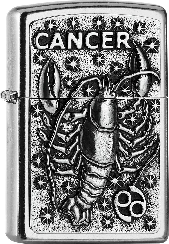 Zippo Sturmfeuerzeug Tierkreiszeichen Krebs Cancer chrom mit Gravur