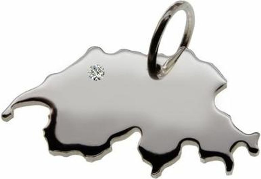 Schweiz Anhänger mit Brillant 0,015ct am Wunschort 925 Silber