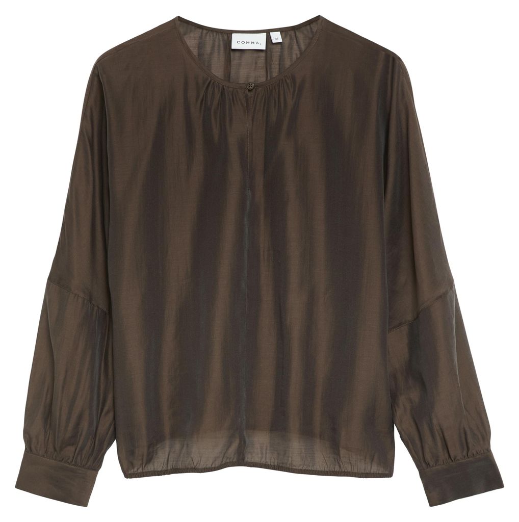 comma Bluse aus semitransparentem Lyocell-Voile