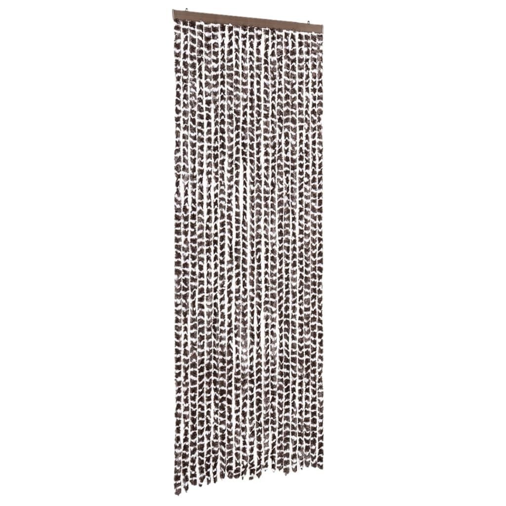 vidaXL Fliegenvorhang Braun und Weiß 90x200 cm Chenille