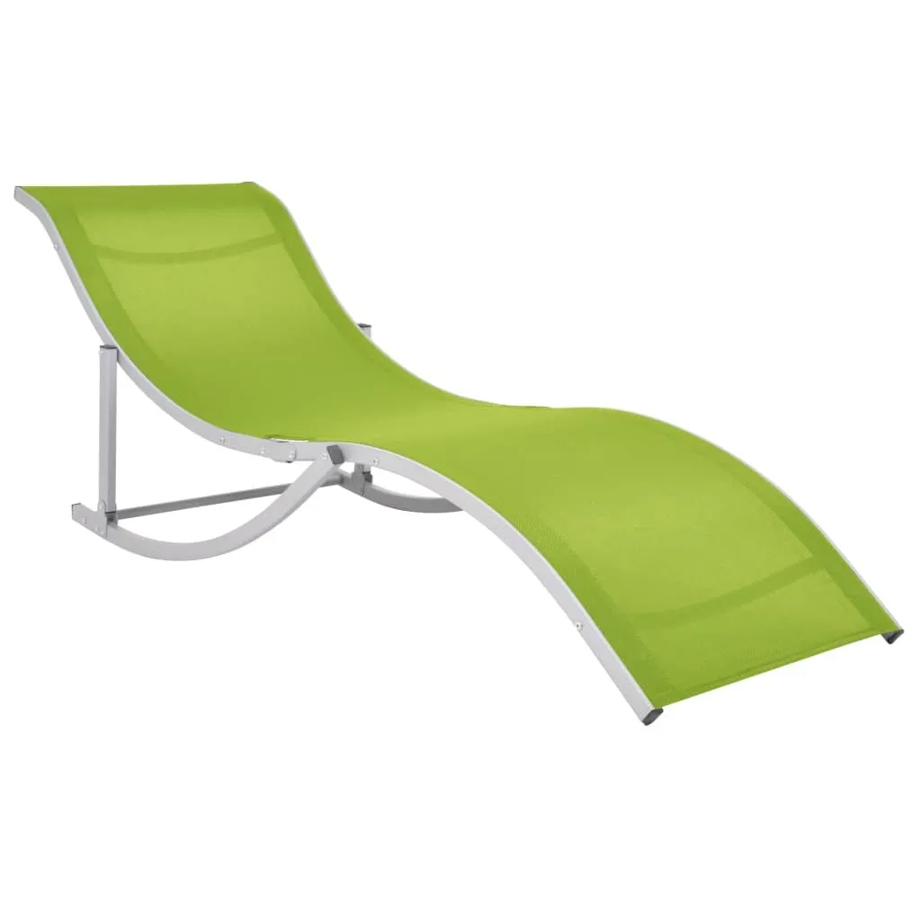 Bain de soleil en textilène vert pliable et léger - Ensemble de 2 pièces pro