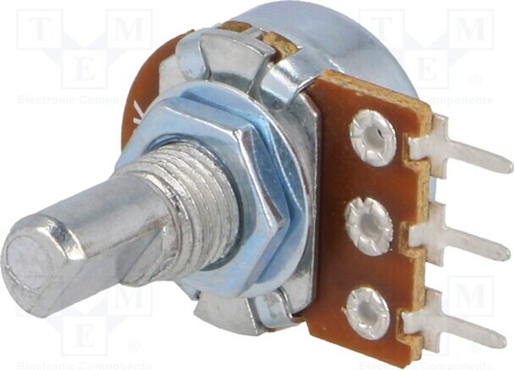 2x Potentiometer: 1kΩ THT 1-Drehung 20% 125mW 6mm Metall R16148D-1A-2-B1K Kohlen