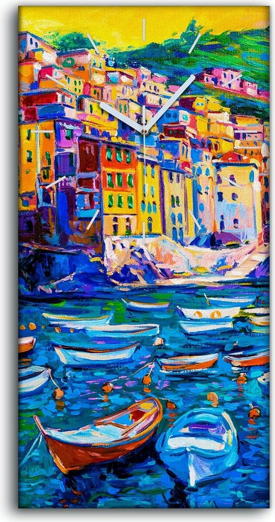 Leinwand Uhr Küche Wohnzimmer Bild 30x60 Italien Stadt Produktbild 